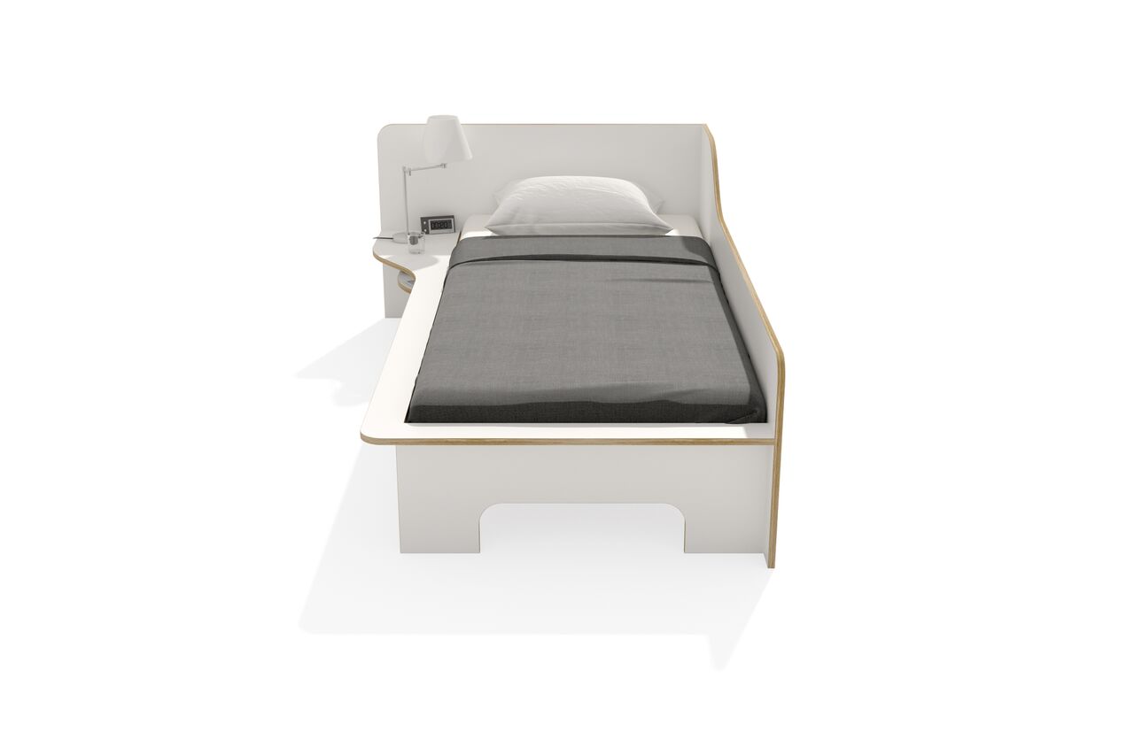 PLANE Einzelbett ohne Bettkasten, weiss