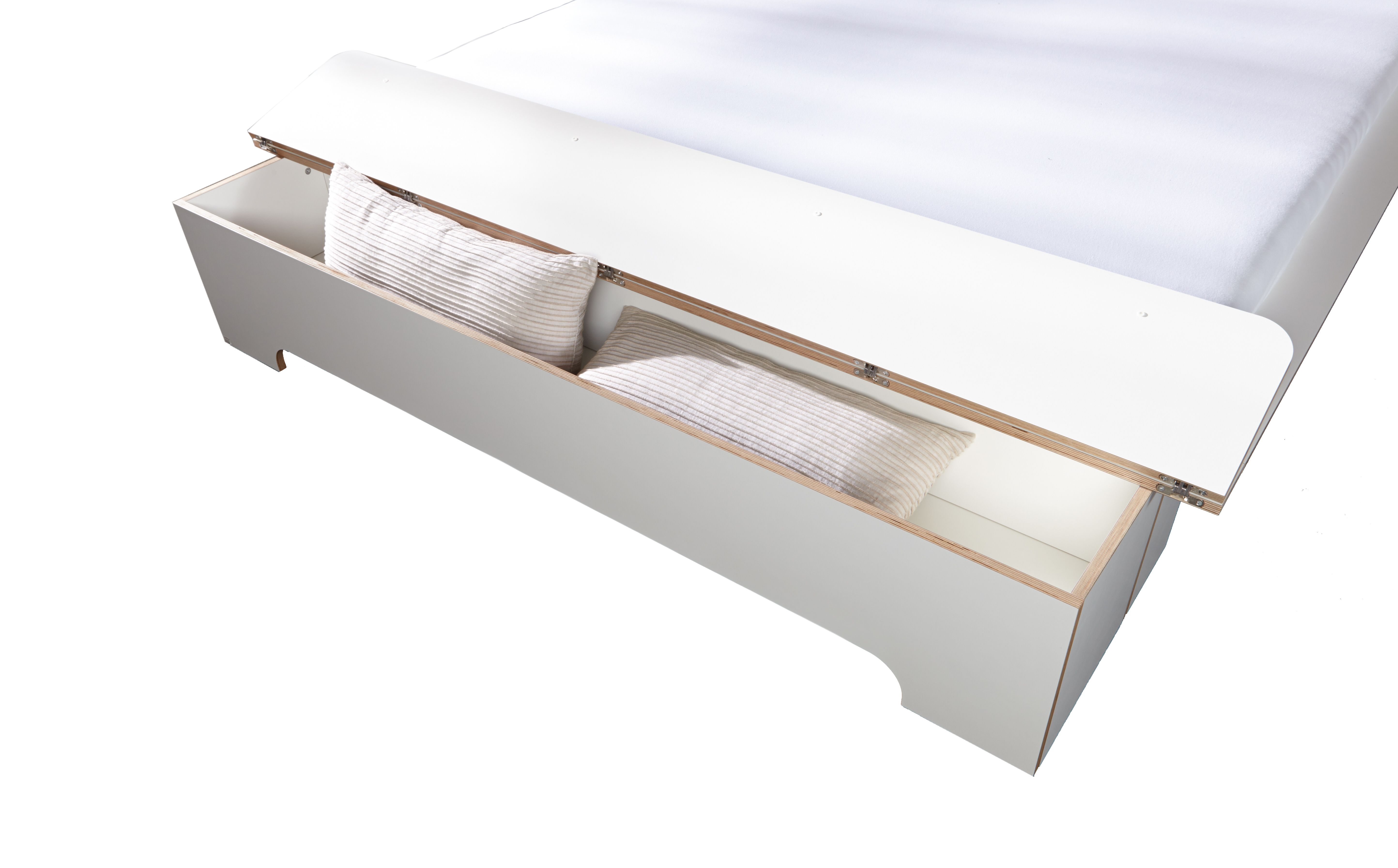 PLANE Doppelbett mit Bettkasten, weiss