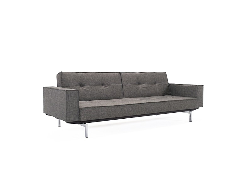 Schlafsofa Splitback Chrome mit Armlehnen