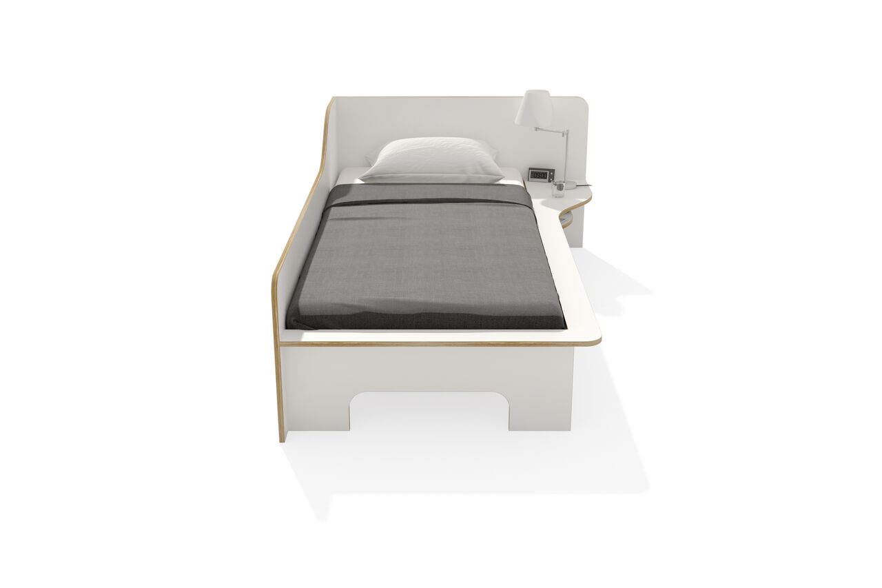 PLANE Einzelbett ohne Bettkasten, weiss